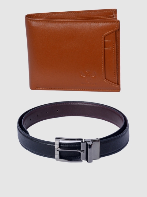 

Krosshorn Men Brown & Black RFID Protected Accessory Gift Set