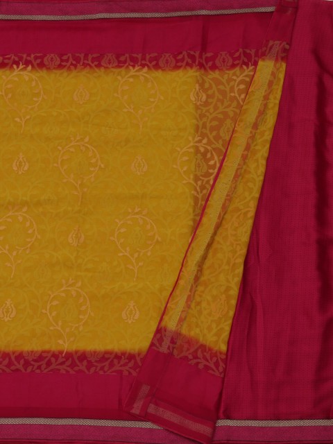 

Pothys Yellow & Pink Poly Georgette Woven Design Saree