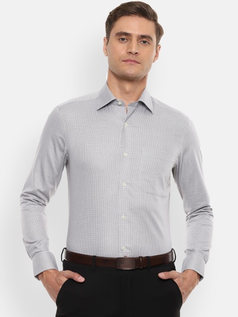 

Louis Philippe Men Grey Regular Fit Printed Formal Shirt