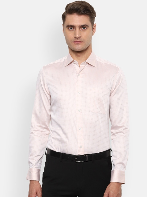 

Louis Philippe Men Cream-Coloured Regular Fit Checked Formal Shirt