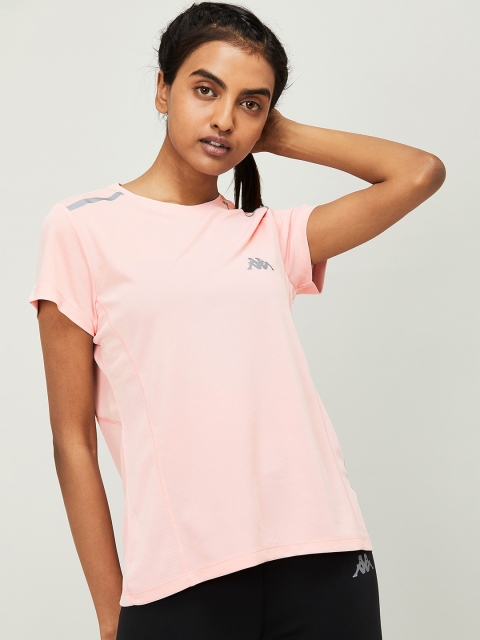 

Kappa Women Pink Solid Round Neck T-shirt