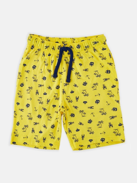 

CHALK by Pantaloons Boys Yellow Printed Regular Fit Regular Shorts