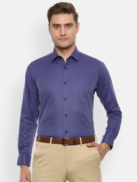 

Van Heusen Men Blue Regular Fit Self Design Formal Shirt