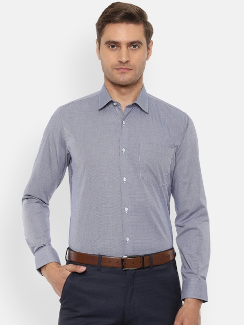 

Van Heusen Men Grey & White Slim Fit Checked Formal Shirt