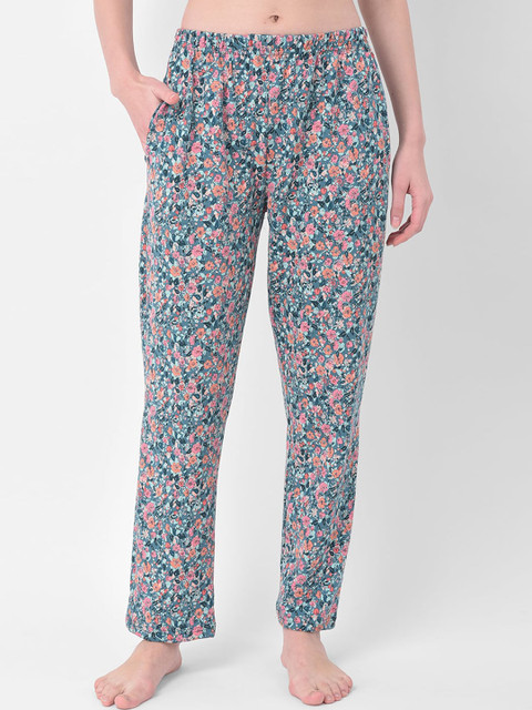 

Clovia Women Blue & Orange Printed Lounge Pants