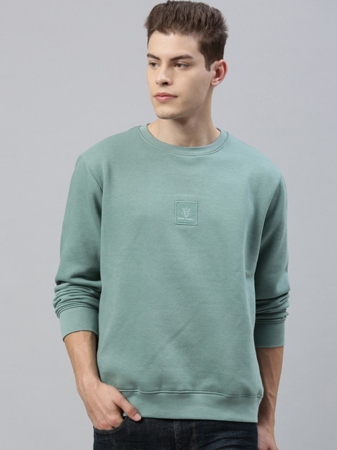 

RARE RABBIT Men Green Solid Sweatshirt