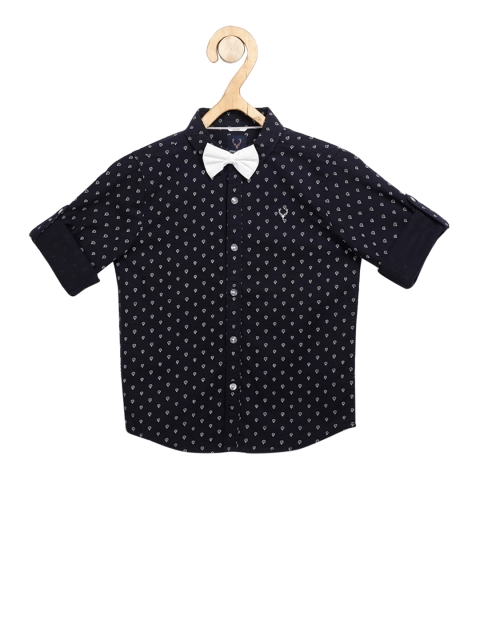 

Allen Solly Junior Boys Black Regular Fit Printed Casual Shirt