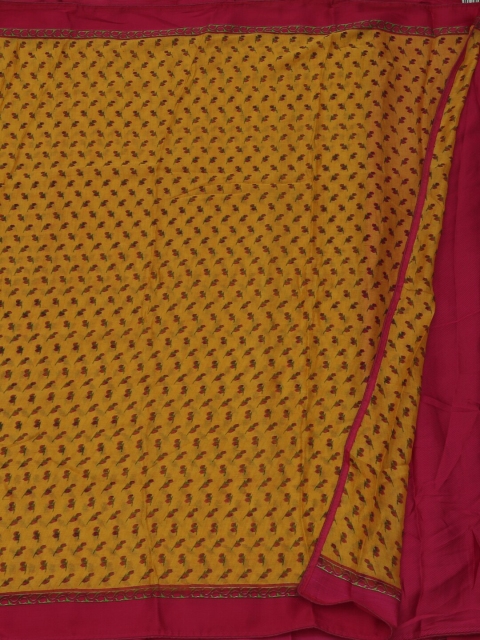

Pothys Yellow & Magenta Poly Georgette Woven Design Saree