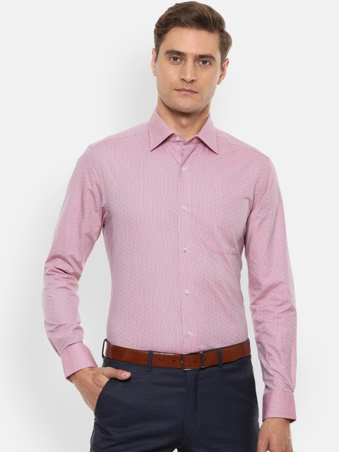 

Louis Philippe Men Pink Regular Fit Striped Formal Shirt