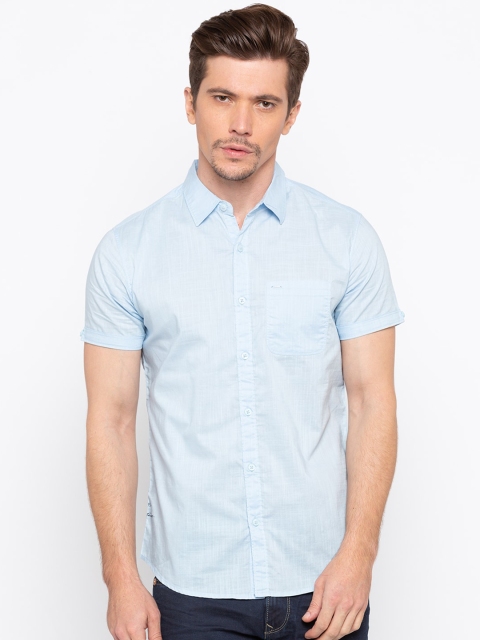 

SPYKAR Men Blue Slim Fit Solid Casual Shirt