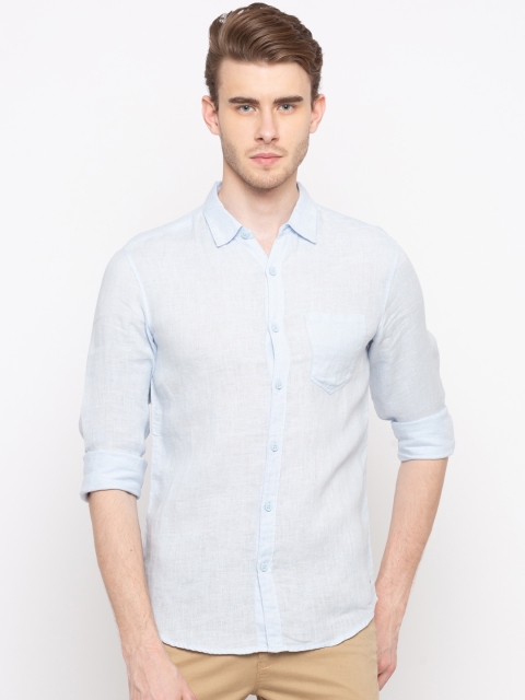 

SPYKAR Men Blue Slim Fit Solid Casual Shirt