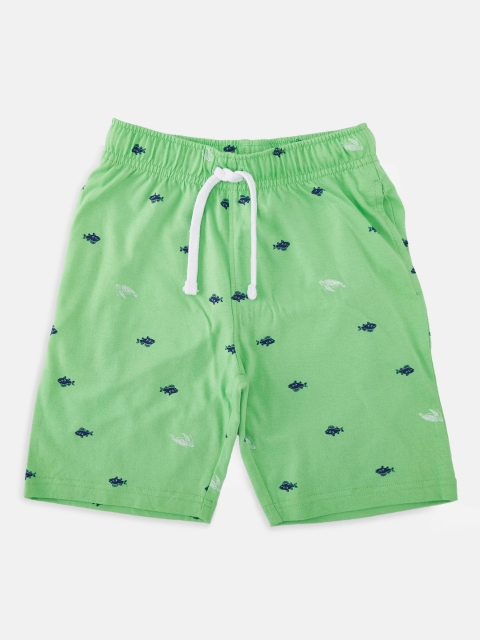 

CHALK by Pantaloons Boys Green Printed Regular Fit Regular Shorts