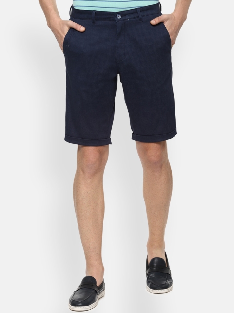 

Louis Philippe Sport Men Navy Blue Self Design Slim Fit Regular Shorts