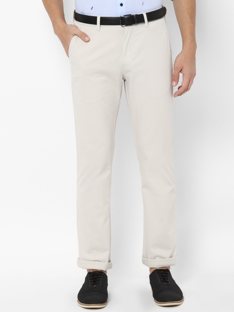

Allen Solly Men Cream-Coloured Regular Fit Solid Regular Trousers