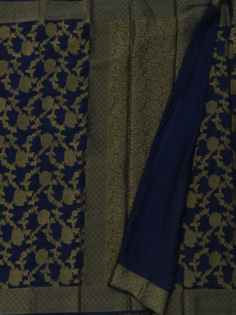 

Pothys Navy Blue Woven Design Poly Georgette Saree