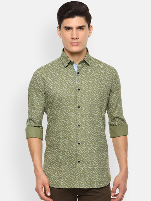 

Van Heusen Sport Men Olive Green Slim Fit Printed Casual Shirt