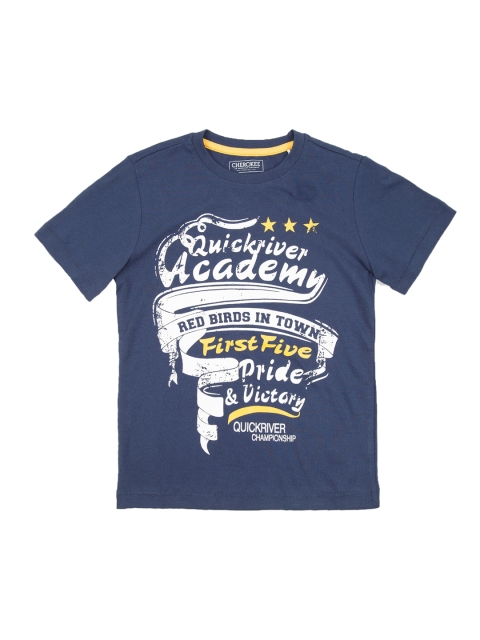 

Cherokee Boys Navy Blue Printed Round Neck T-shirt