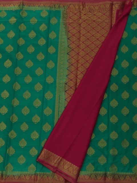 

Pothys Green & Black Poly Georgette Solid Saree