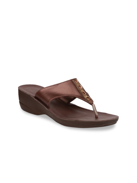 

Bata Women Brown Solid Sandals