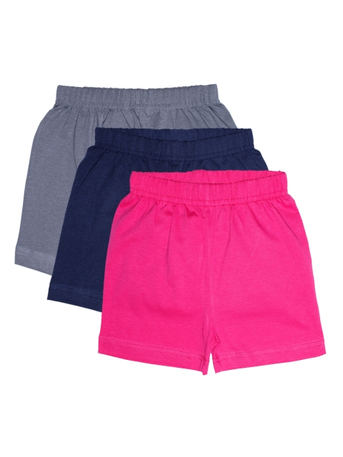 

KiddoPanti Girls Pack of 3 Solid Regular Fit Cycling Shorts, Grey