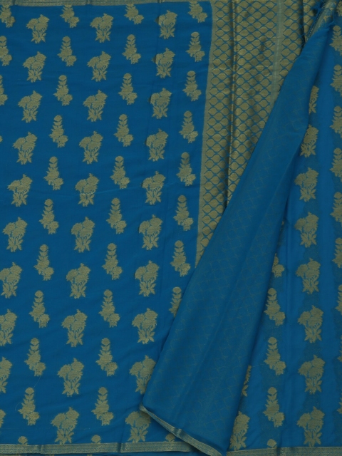 Pothys Blue Woven Design Poly Georgette Saree