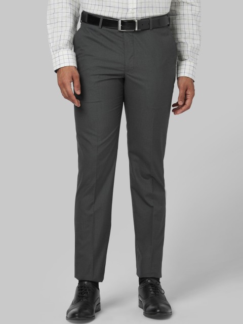 

Park Avenue Men Grey Regular Fit Solid Formal Trousers