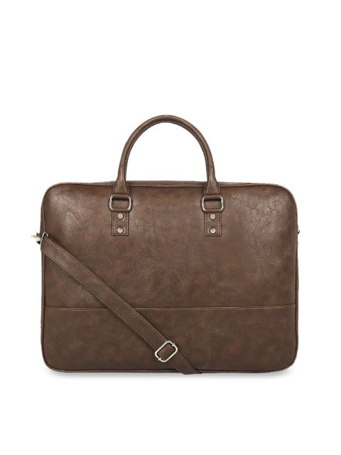 

Toteteca Brown Textured Laptop Bag
