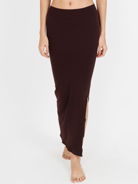

VEGA Women Coffee Brown Solid Saree Shapewear