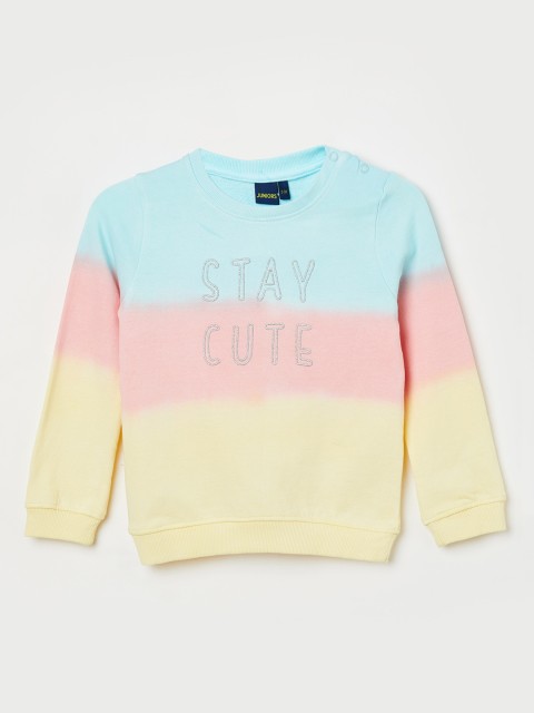 

Juniors by Lifestyle Girls Turquoise Blue & Pink Colourblocked Sweatshirt