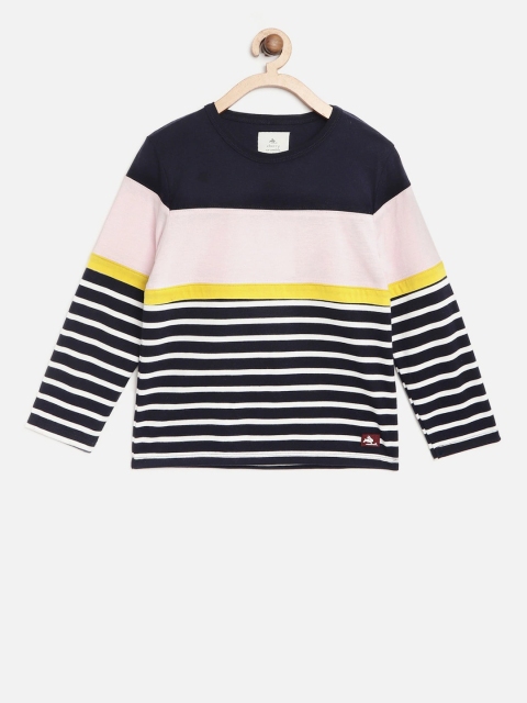 

Cherry Crumble Unisex Kids Multicoloured Striped V-Neck T-shirt, Multi