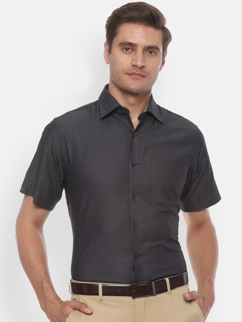 

Louis Philippe Men Grey Regular Fit Printed Formal Shirt