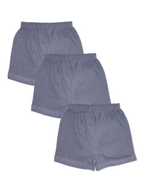 

KiddoPanti Girls Pack of 3 Grey Solid Regular Fit Regular Shorts