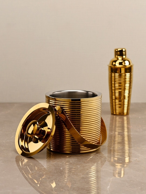 

Pure Home and Living Gold-Coloured Textured Ice Bucket 2 Litres