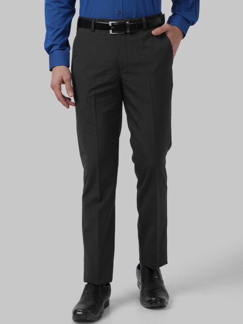 

Park Avenue Men Grey Skinny Fit Solid Formal Trousers