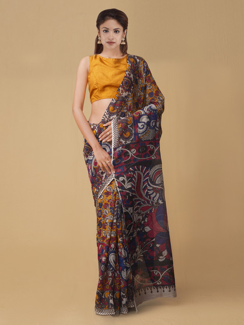 

Unnati Silks Multicoloured Pure Cotton Printed Kota Saree, Multi