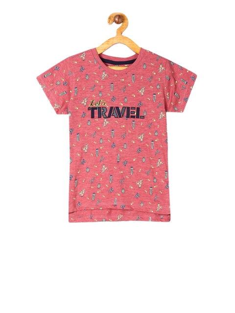 

Cherokee Boys Pink Printed Round Neck T-shirt