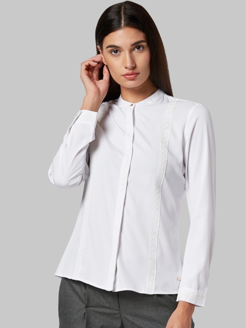 

Park Avenue Woman Women White Solid Shirt Style Top