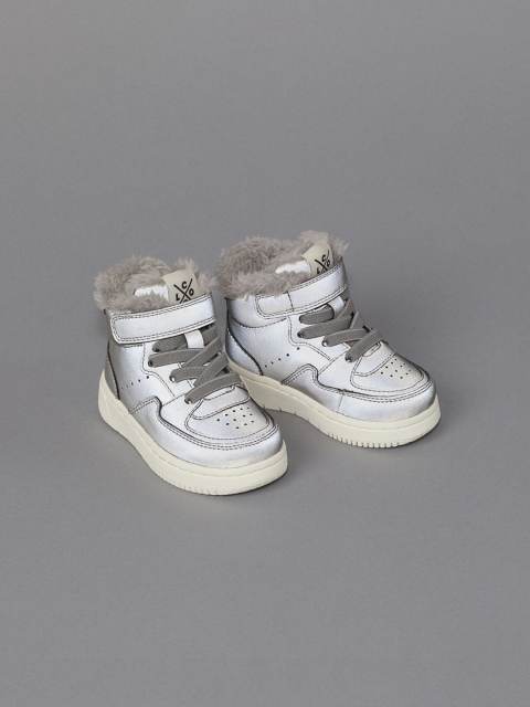 

H&M Kids Silver-Toned Faux Shearling-Lined Hi-Tops