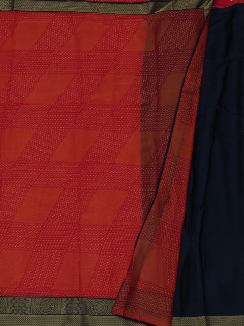 Pothys Red Solid Poly Georgette Saree