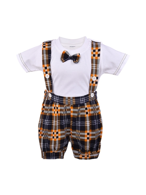 

Wish Karo Infant Kids Navy Blue & White Checked Clothing Set