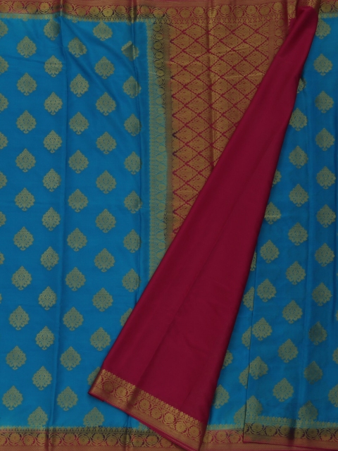 

Pothys Blue & Beige Poly Georgette Striped Saree
