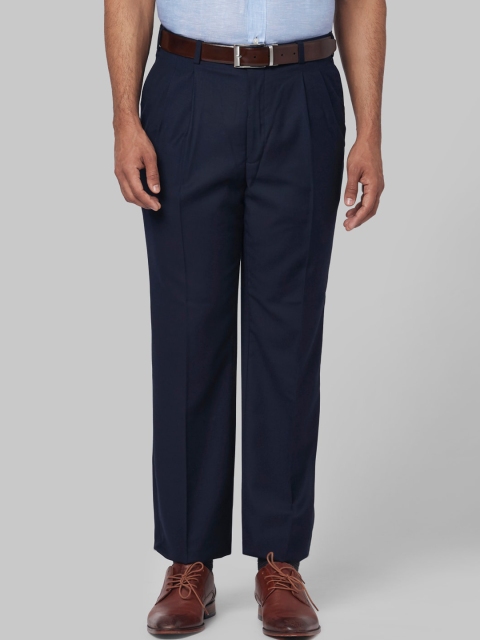 

Park Avenue Men Blue Regular Fit Solid Formal Trousers