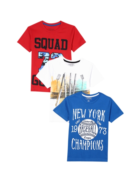 

Cherokee Boys Multicoloured Set of 3 Printed Round Neck T-shirt, Multi