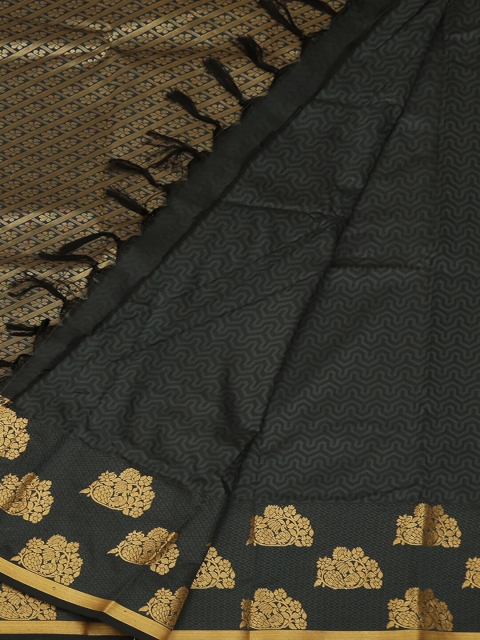 

Pothys Grey & Gold-Toned Art Silk Woven Design Saree