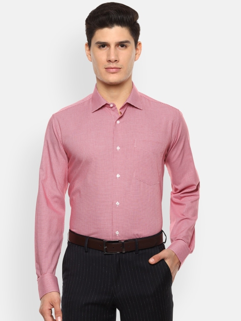 

Van Heusen Men Red & White Regular Fit Self Design Formal Shirt