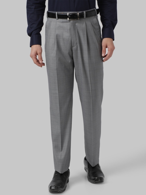 

Park Avenue Men Grey Regular Fit Solid Formal Trousers