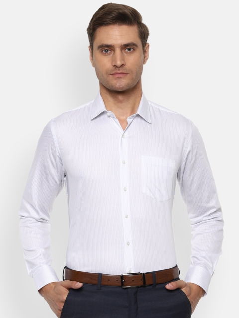 

Van Heusen Men White Slim Fit Striped Formal Shirt