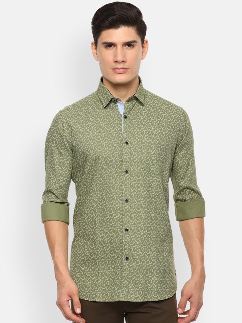 

Van Heusen Sport Men Olive Green Slim Fit Printed Casual Shirt