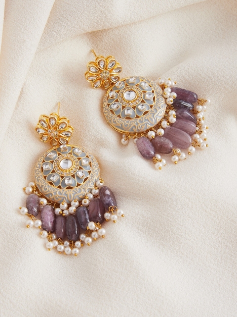 

GloBox By ZeroKaata Gold-Plated & Grey Classic Chandbalis