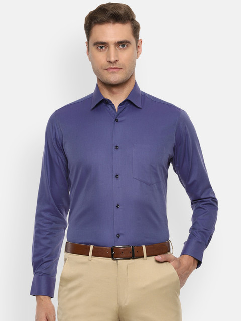 

Van Heusen Men Blue Regular Fit Self Design Formal Shirt